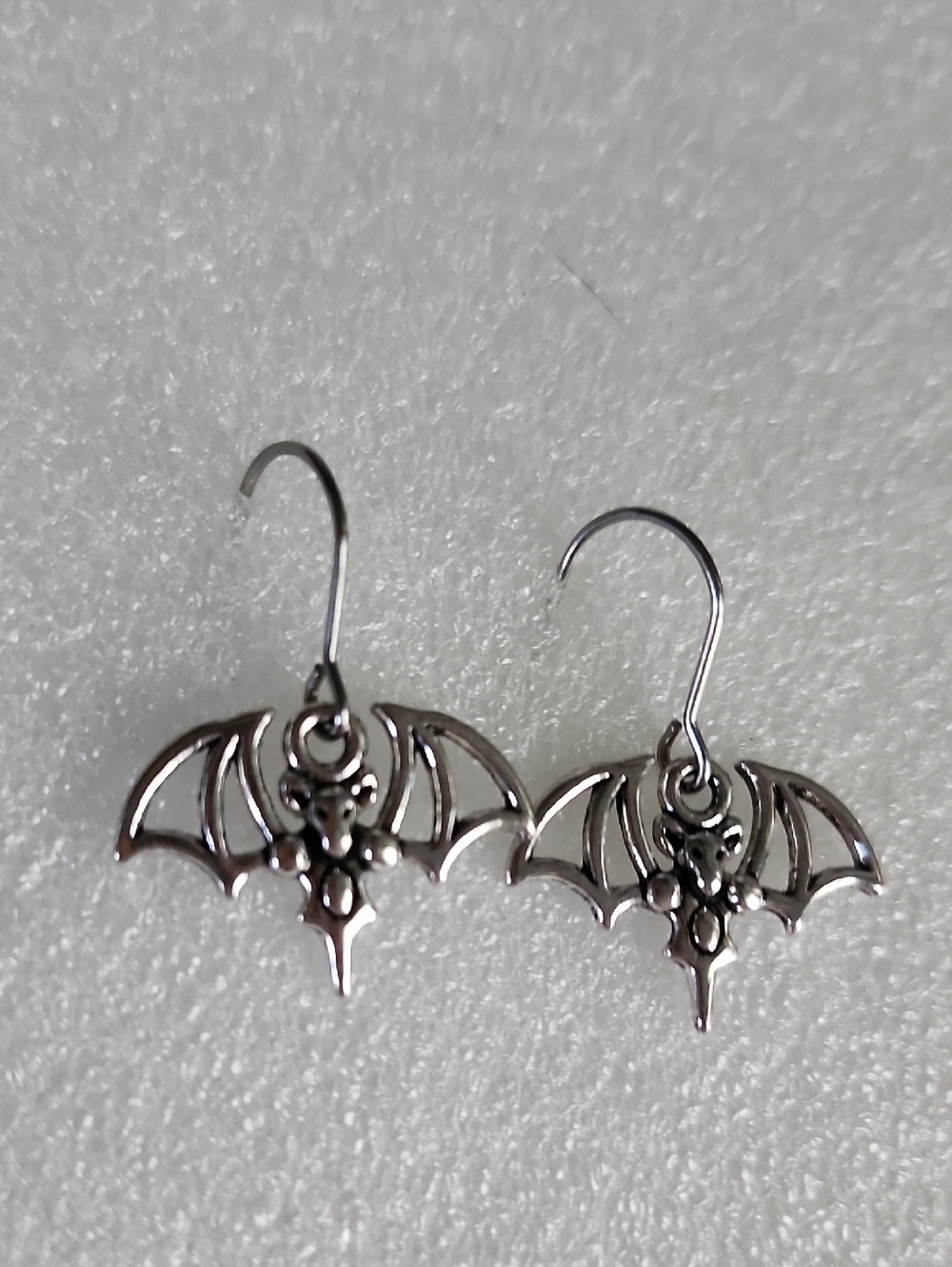 Hand Crafted Silver Bat Wing Dangle Earrings